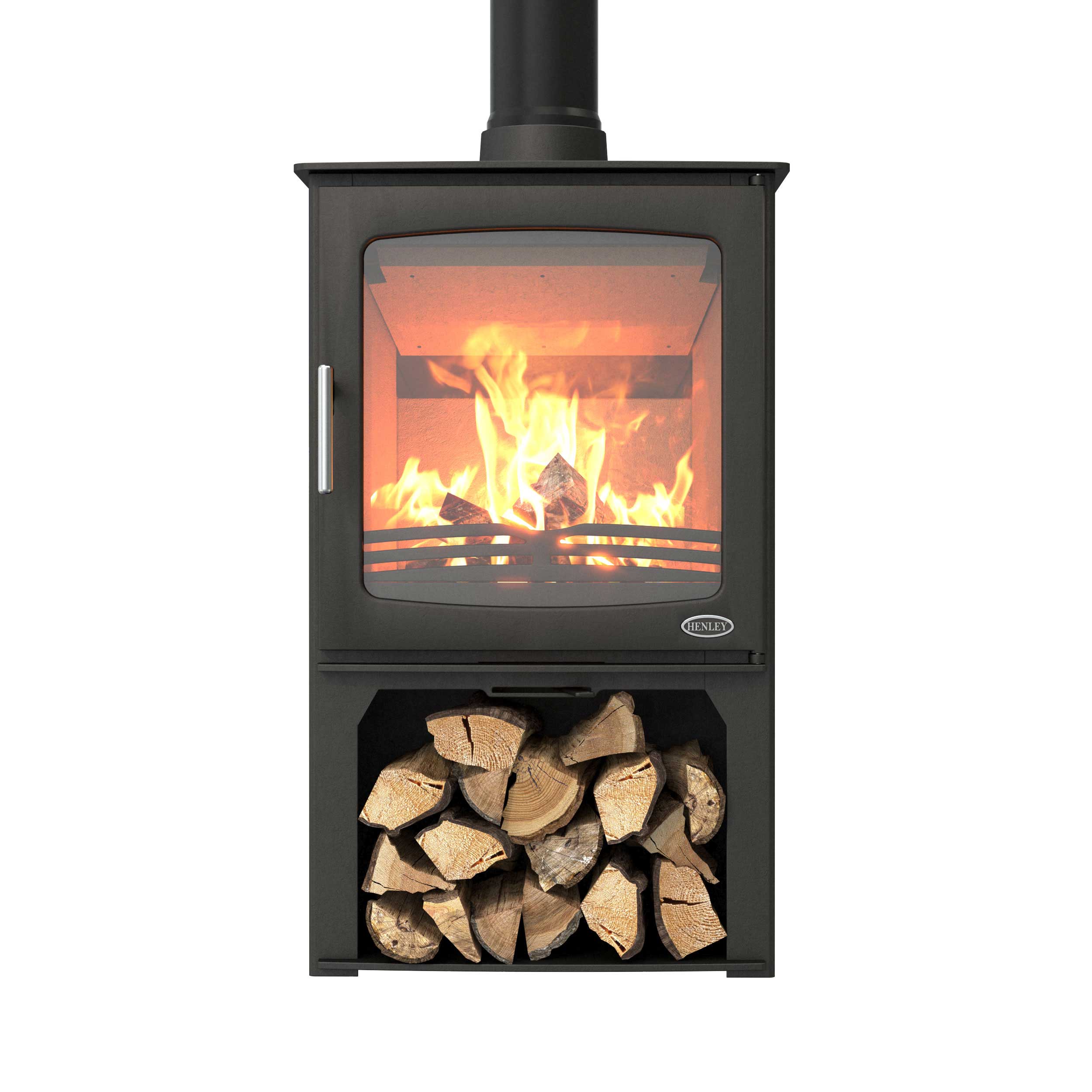 Hazelwood stove with logstore